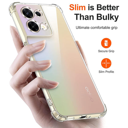 Fodral för Oppo Reno8, Techsuit, Stötsäker Klar, Transparent