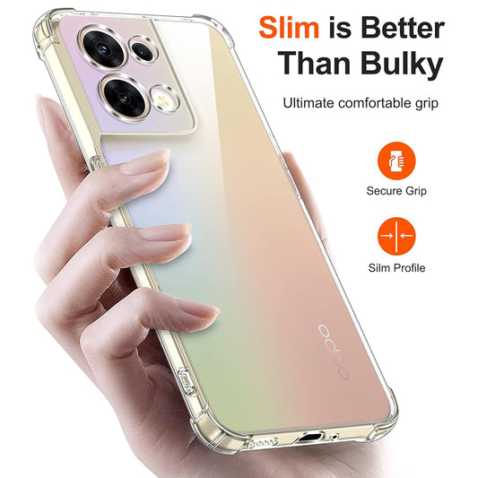 Fodral för Oppo Reno8, Techsuit, Stötsäker Klar, Transparent