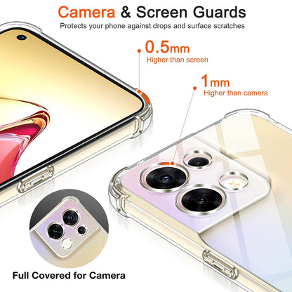 Fodral för Oppo Reno8, Techsuit, Stötsäker Klar, Transparent