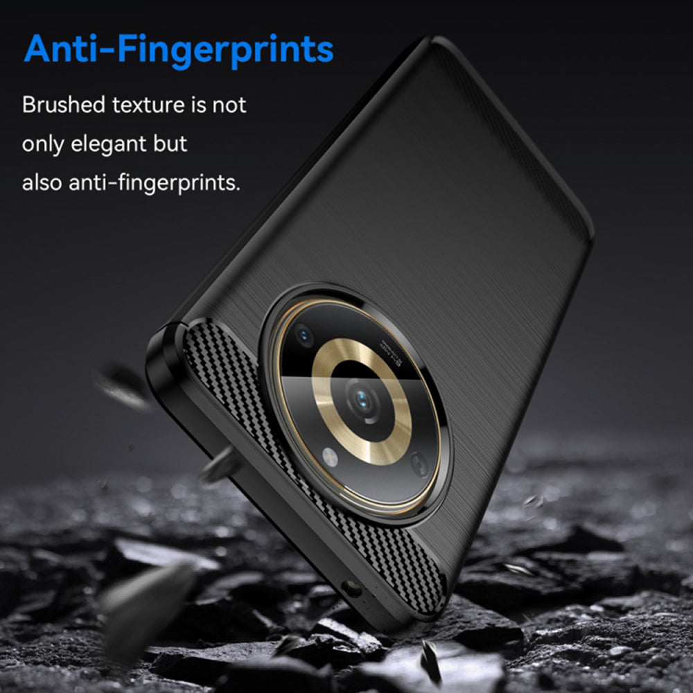 Fodral för Realme 11 4G, Techsuit, Kolfiber, Svart