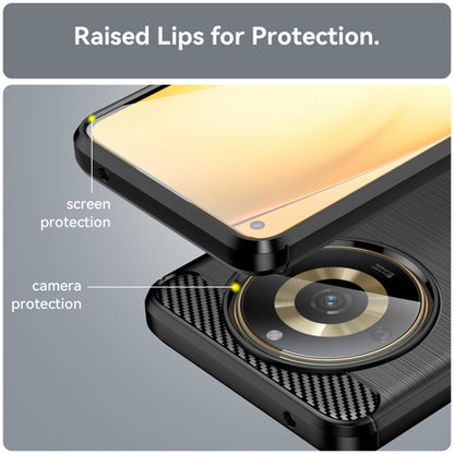 Fodral för Realme 11 4G, Techsuit, Kolfiber, Svart