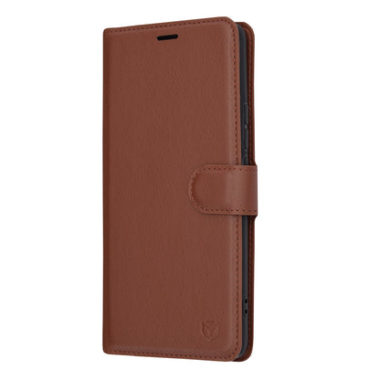 Fodral för Realme 12 Pro / 12 Pro+, Techsuit, Leather Folio, Brun