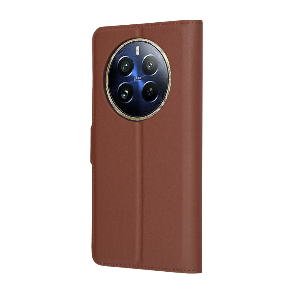 Fodral för Realme 12 Pro / 12 Pro+, Techsuit, Leather Folio, Brun