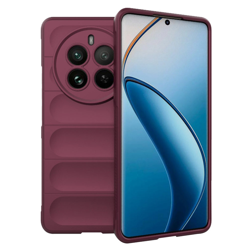 Fodral för Realme 12 Pro / 12 Pro+, Techsuit, Magic Shield, Vinröd