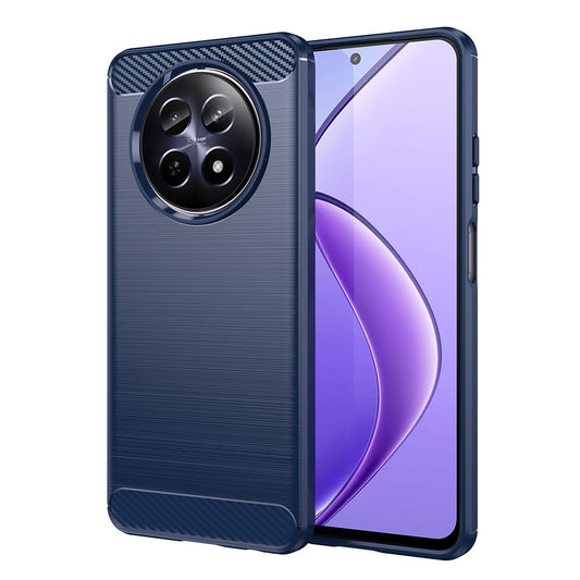 Fodral för Realme 12, Techsuit, Kolfiber, Blå
