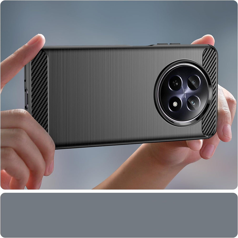 Fodral för Realme 12, Techsuit, Kolfiber, Blå