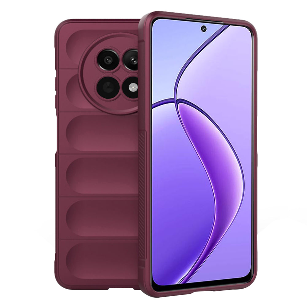 Fodral för Realme 12x / 12, Techsuit, Magic Shield, Vinröd