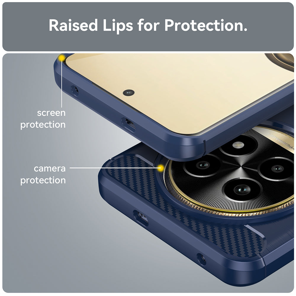 Fodral för Realme 13 Pro / 13 Pro+, Techsuit, Kolfiber, Blå