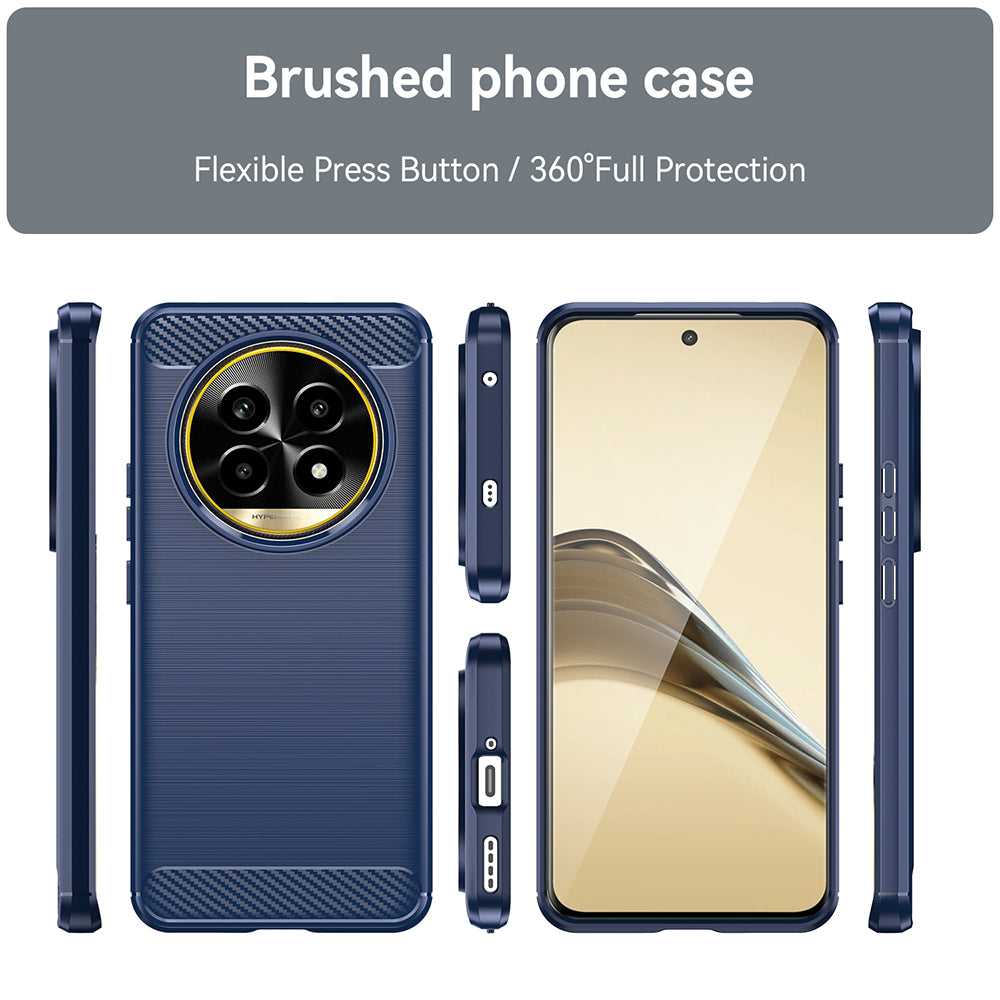 Fodral för Realme 13 Pro / 13 Pro+, Techsuit, Kolfiber, Blå