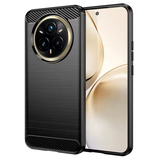 Fodral för Realme 14 Pro+, Techsuit, Kolfiber, Svart