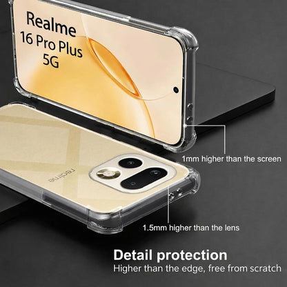 Skyddsfodral för Realme 16 Pro+, Techsuit, Stötsäkert Klart, Transparent