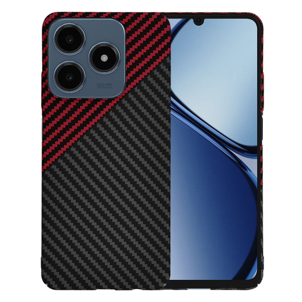 Fodral för Realme C63 / C61, Techsuit, Carbonite FiberShell, Svart Röd