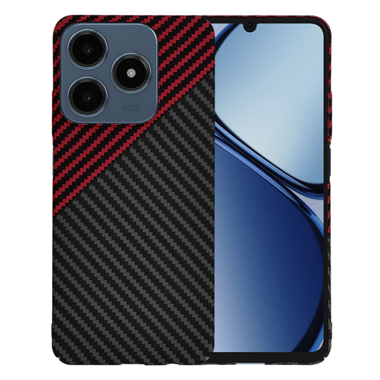 Fodral för Realme C63 / C61, Techsuit, Carbonite FiberShell, Svart Röd