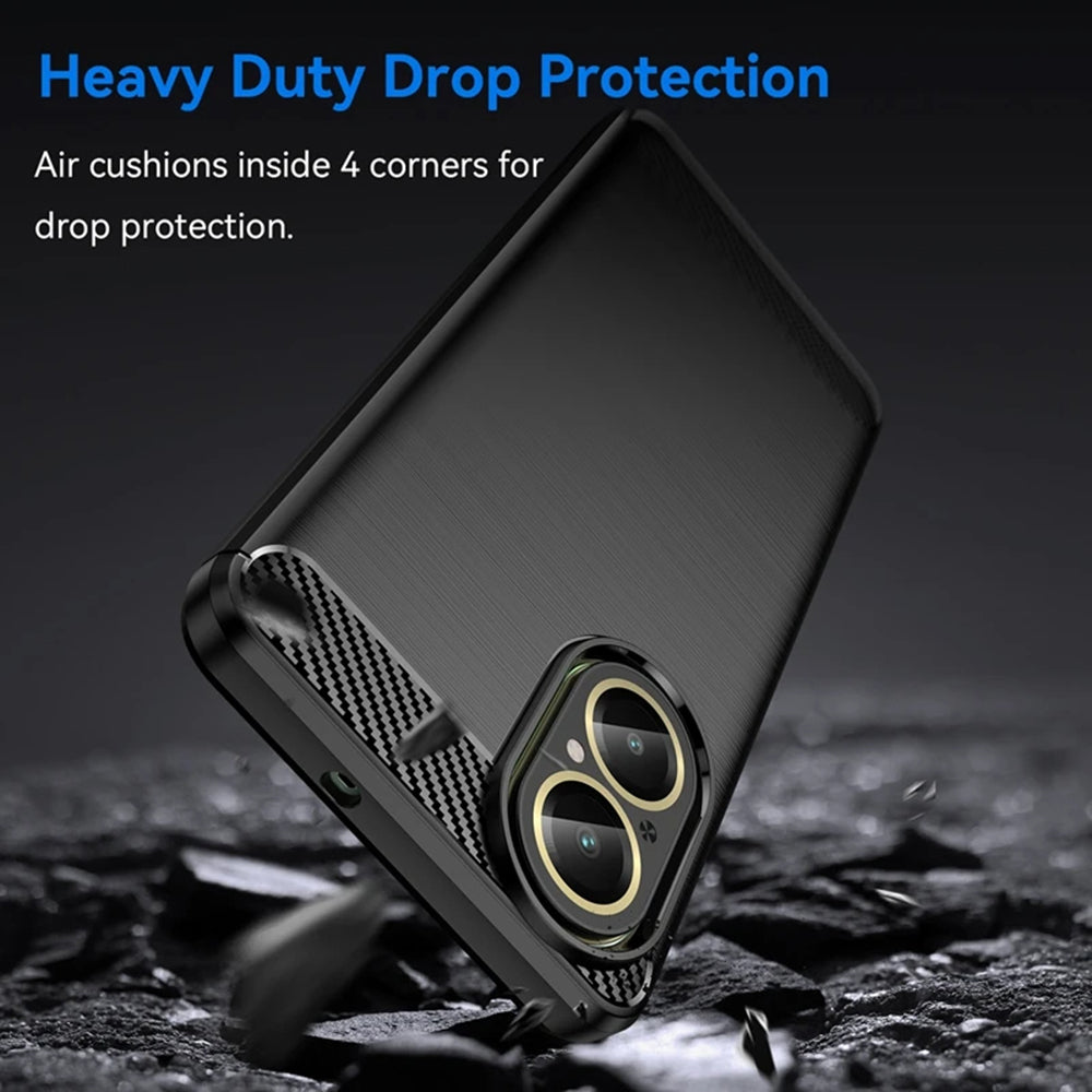 Fodral för Realme C67 4G, Techsuit, Kolfiber, Svart