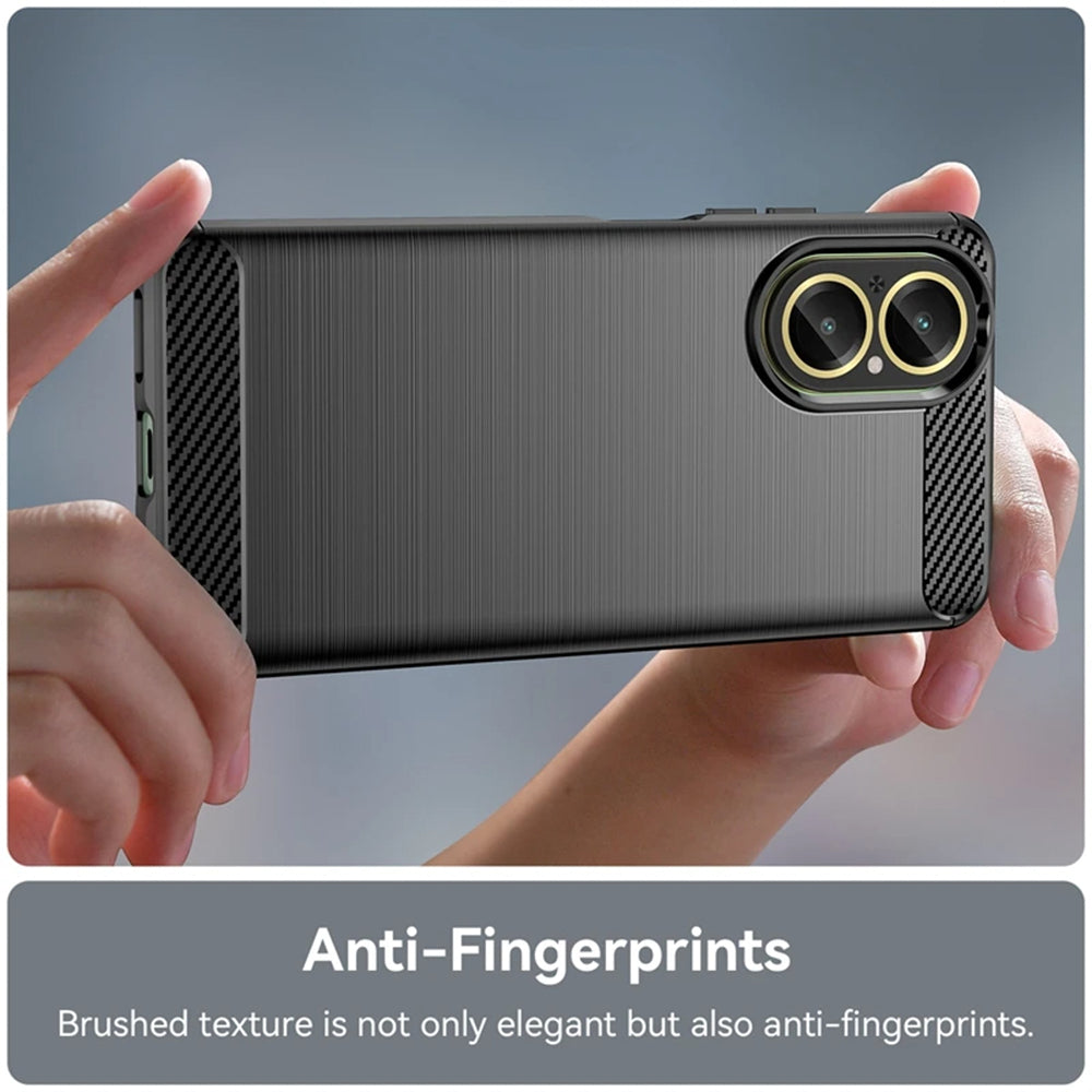 Fodral för Realme C67 4G, Techsuit, Kolfiber, Svart