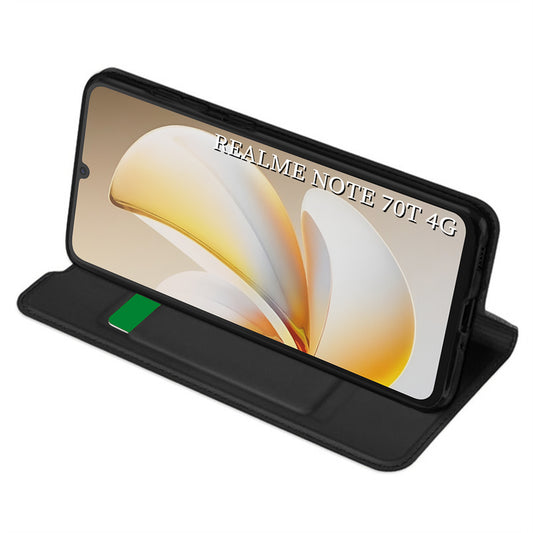 Fodral för Realme Note 70T, Techsuit, Magskin Book, Svart
