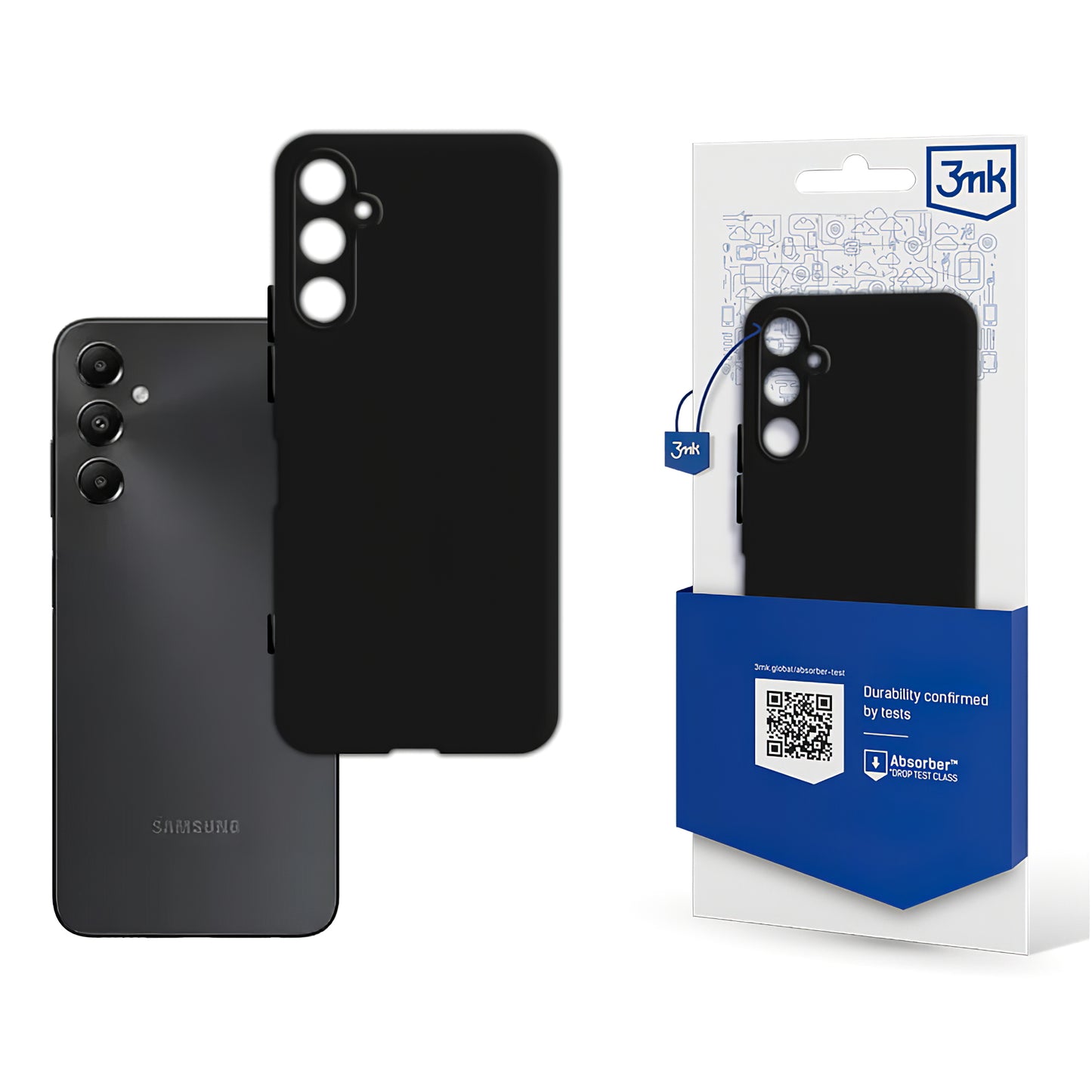 Fodral för Samsung Galaxy A05s A057, 3MK, Matt svart