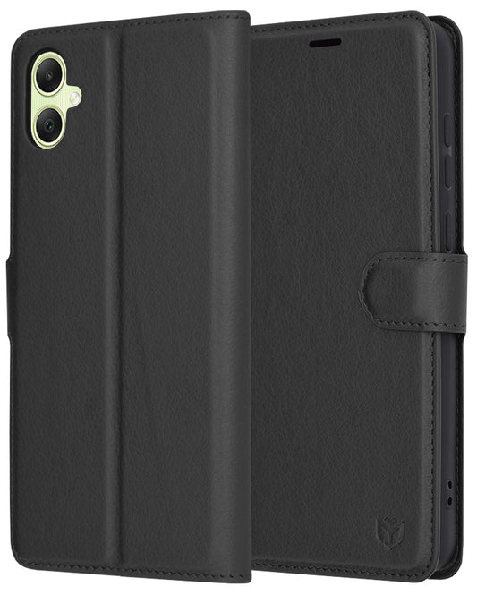 Fodral för Samsung Galaxy A05 A055, Techsuit, Leather Folio, Svart