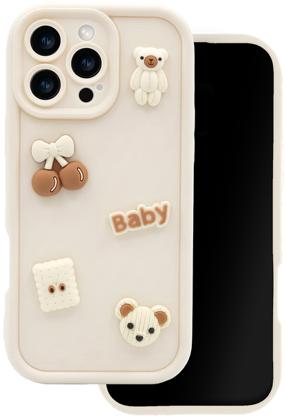 Fodral för Samsung Galaxy A26 A266, OEM, Ultra Trendy 3D Bear, Beige
