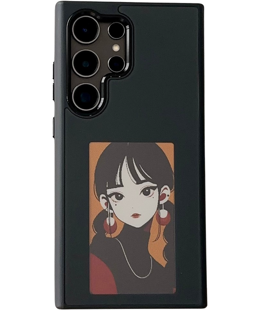 Fodral för Samsung Galaxy S23 Ultra S918, OEM, Anpassad E-Ink-skärm, Svart