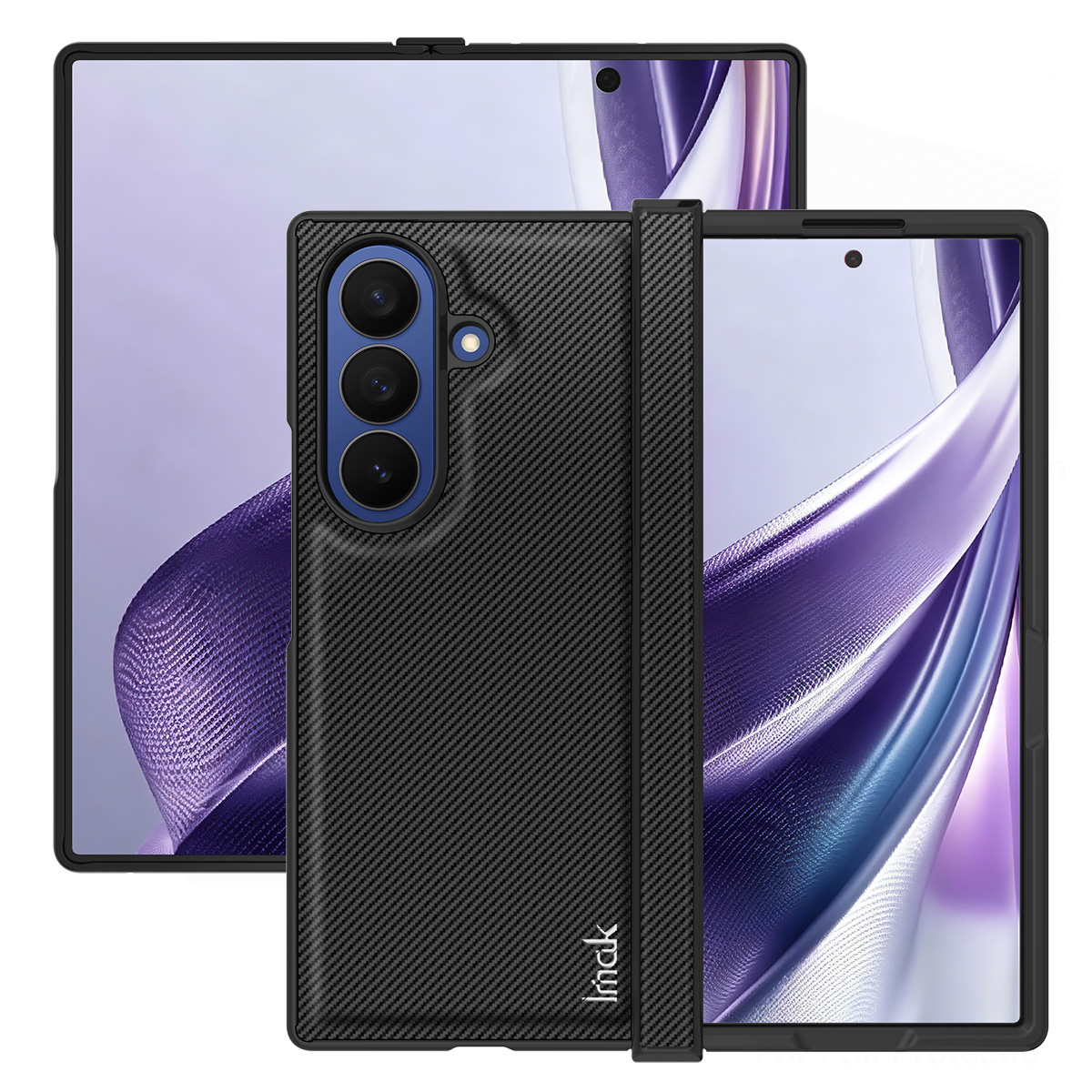 Fodral för Samsung Galaxy Z Fold8 Ultra F976, Imak, kolfiber, svart