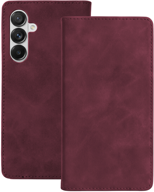 Fodral för Samsung Galaxy A18 5G A186 / A17 4G A175 / A17 5G A176 / A26 A266, OEM, Smart Suede, vinrött