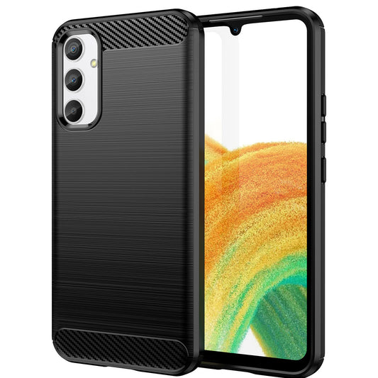 Fodral för Samsung Galaxy A34 A346, OEM, Kolfiber, Svart