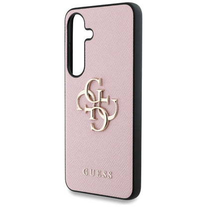 Fodral för Samsung Galaxy S25+ S936, Guess, 4G Grained Big and Classic Logo, Rosa, Återsigillat