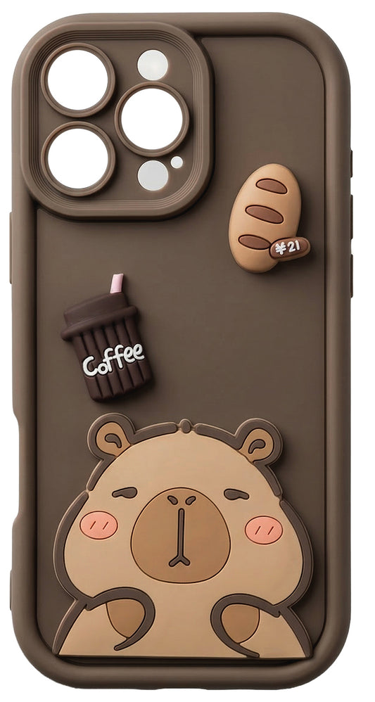 Fodral för Samsung Galaxy S25 Ultra S938, OEM, Ultra Trendy 3D Capybara, Brun