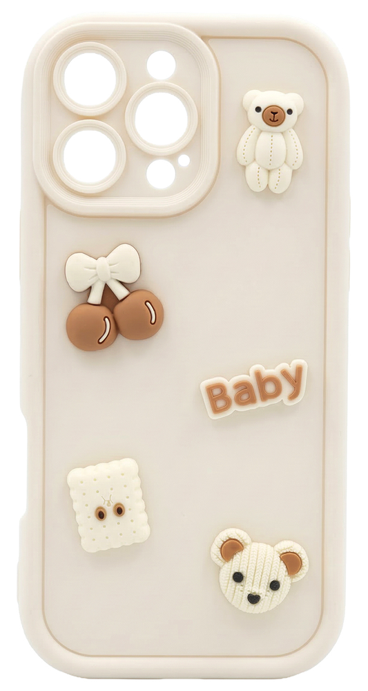 Fodral för Samsung Galaxy S26 S942, OEM, Ultra Trendy 3D Bear, Beige