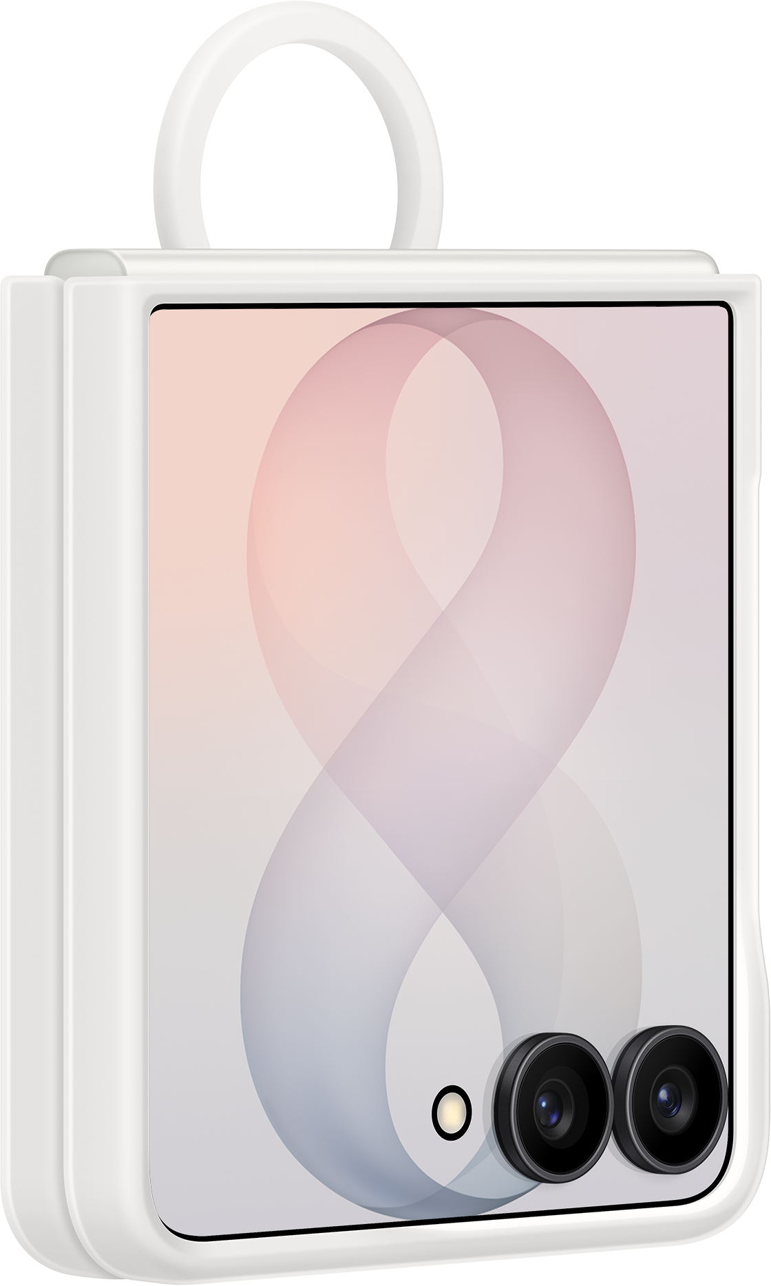 Fodral för Samsung Galaxy Z Flip8 F776, Silicone Ring Magnet, Vit EF-EF776CWEGWW