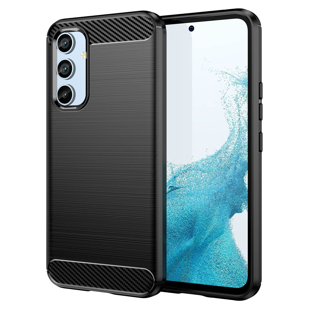 Fodral för Samsung Galaxy A54 A546, OEM, Kolfiber, Svart