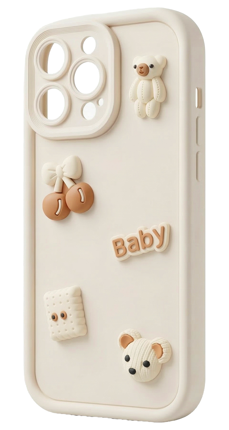 Fodral för Samsung Galaxy A57 5G, OEM, Ultra Trendy 3D Bear, Beige