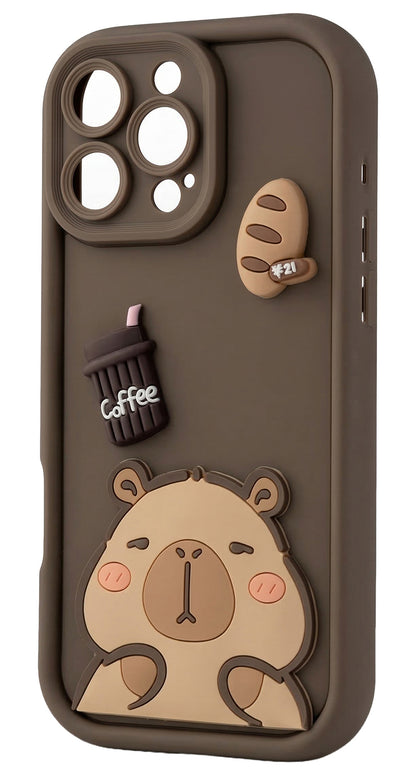 Fodral för Samsung Galaxy S25 Ultra S938, OEM, Ultra Trendy 3D Capybara, Brun