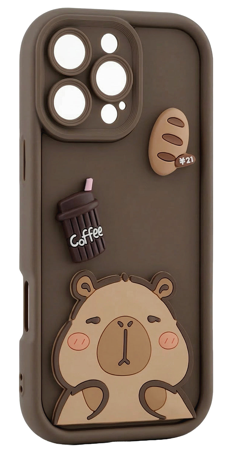 Fodral för Samsung Galaxy S25 Ultra S938, OEM, Ultra Trendy 3D Capybara, Brun