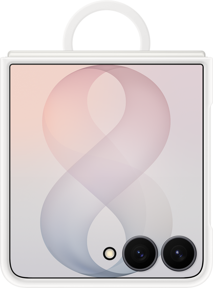 Fodral för Samsung Galaxy Z Flip8 F776, Silicone Ring Magnet, Vit EF-EF776CWEGWW