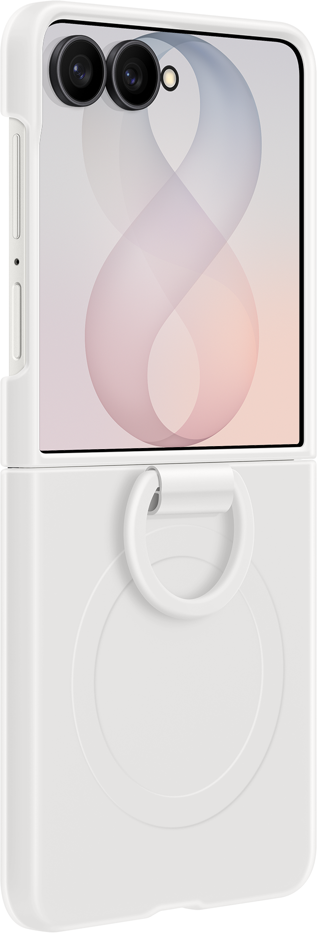 Fodral för Samsung Galaxy Z Flip8 F776, Silicone Ring Magnet, Vit EF-EF776CWEGWW