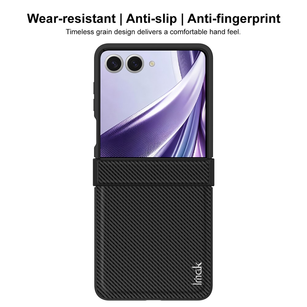 Fodral för Samsung Galaxy Z Flip8 F776, Imak, Kolfiber, Svart