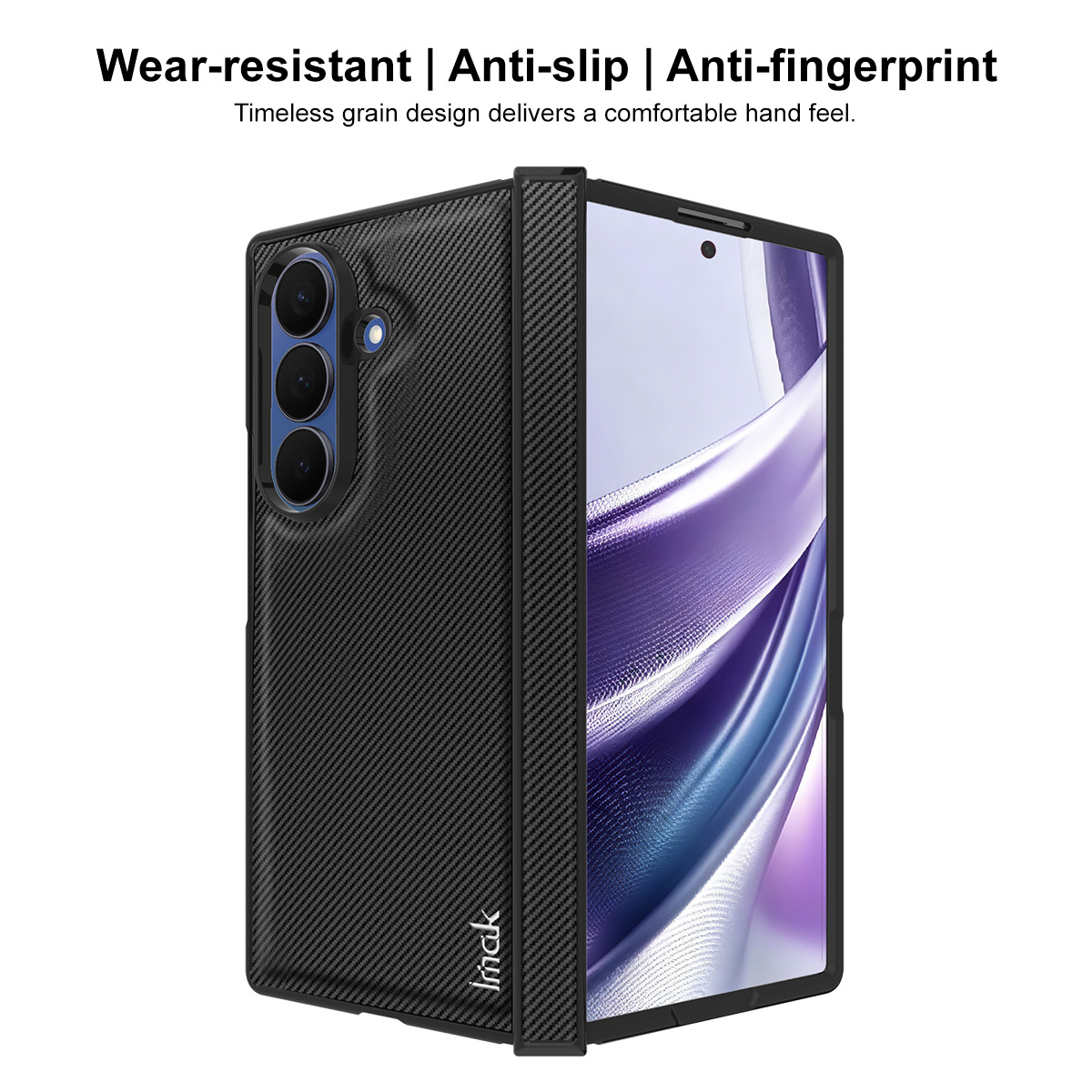 Fodral för Samsung Galaxy Z Fold8 Ultra F976, Imak, kolfiber, svart