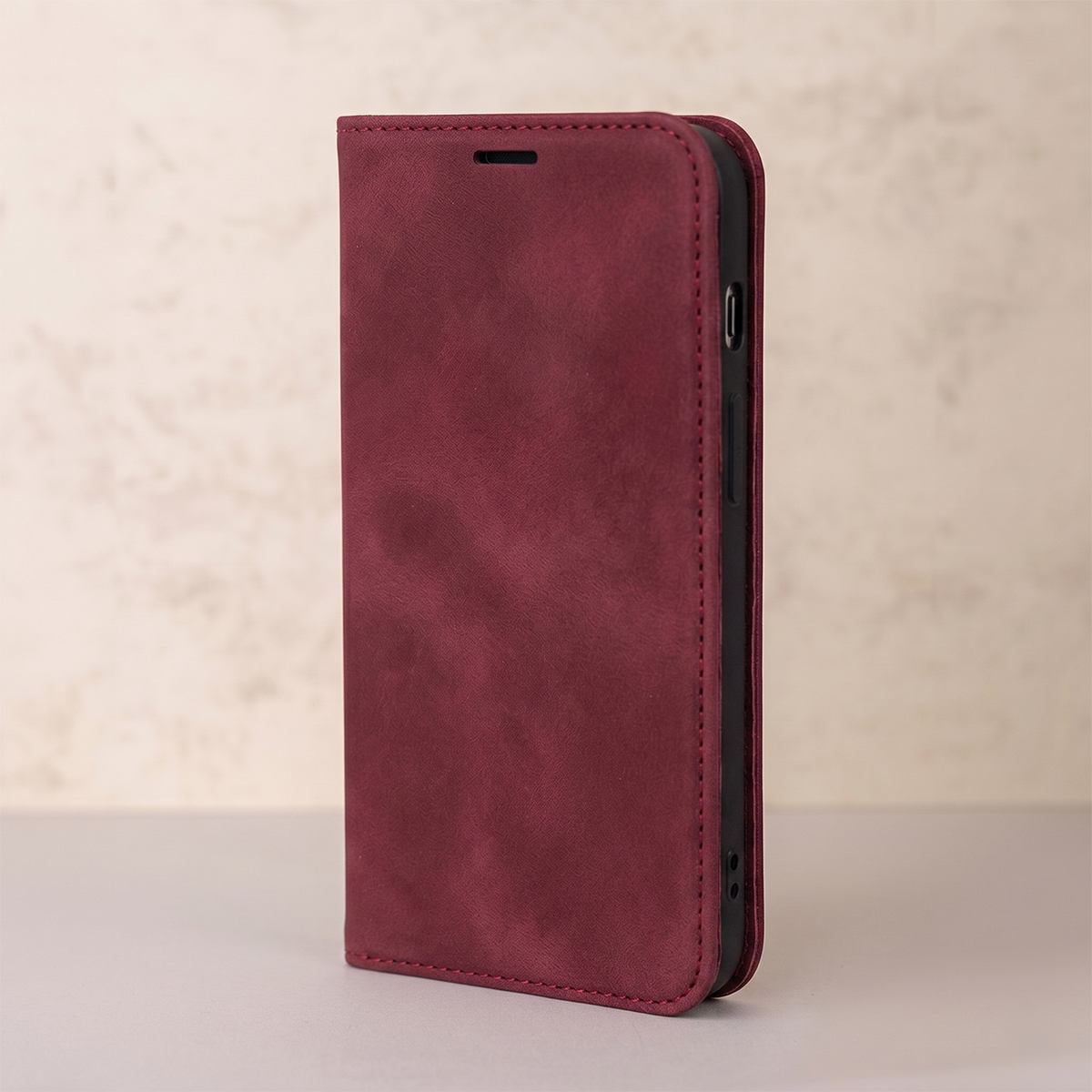 Fodral för Samsung Galaxy A18 5G A186 / A17 4G A175 / A17 5G A176 / A26 A266, OEM, Smart Suede, vinrött