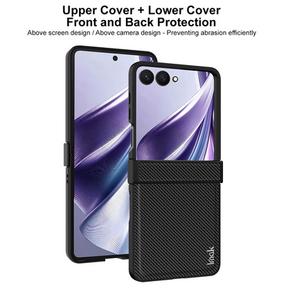 Fodral för Samsung Galaxy Z Flip8 F776, Imak, Kolfiber, Svart