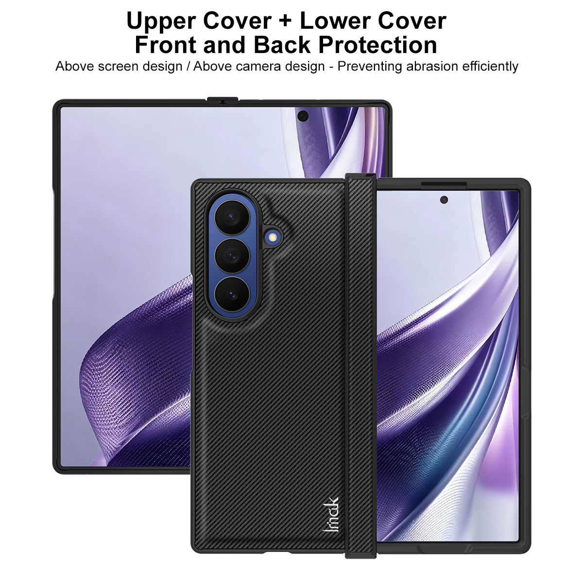 Fodral för Samsung Galaxy Z Fold8 Ultra F976, Imak, kolfiber, svart