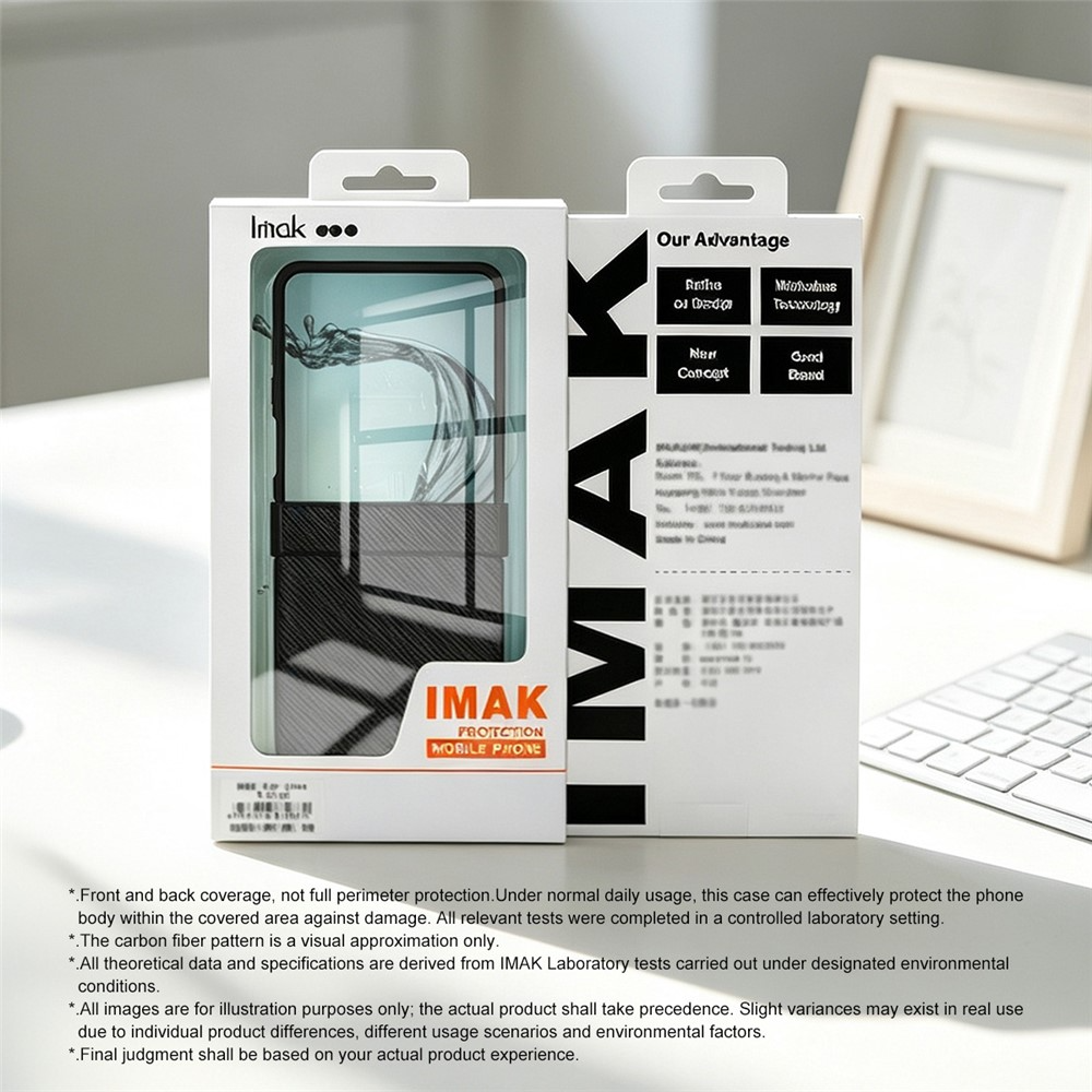 Fodral för Samsung Galaxy Z Flip8 F776, Imak, Kolfiber, Svart