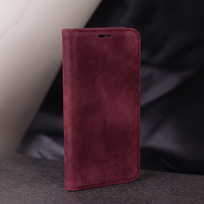 Fodral för Samsung Galaxy A18 5G A186 / A17 4G A175 / A17 5G A176 / A26 A266, OEM, Smart Suede, vinrött