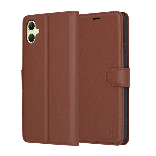 Fodral för Samsung Galaxy A05 A055, Techsuit, Leather Folio, Brun