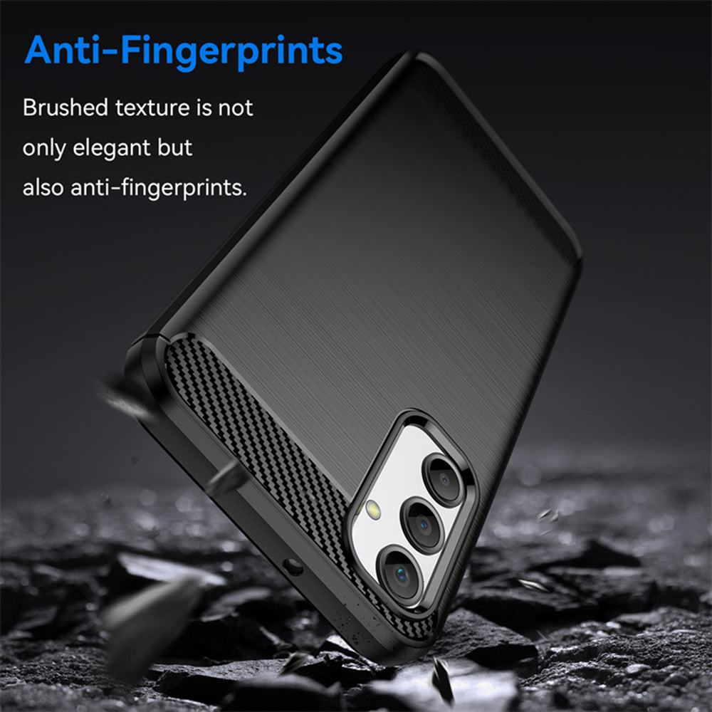 Fodral för Samsung Galaxy A05s A057, Techsuit, Kolfiber, Svart