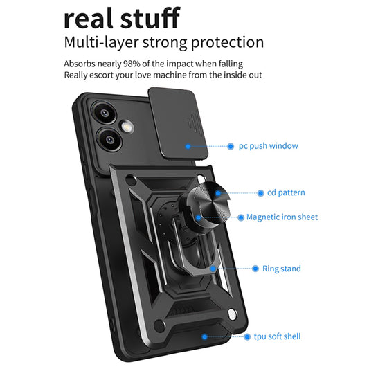 Fodral för Samsung Galaxy A06 A065, Techsuit, CamShield, Svart