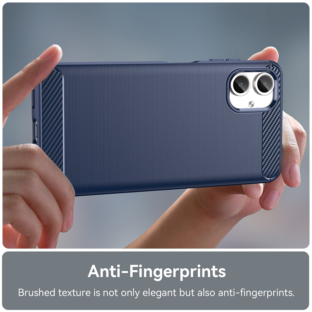 Fodral för Samsung Galaxy A06 A065, Techsuit, Kolfiber, Blå