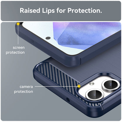 Fodral för Samsung Galaxy A06 A065, Techsuit, Kolfiber, Blå