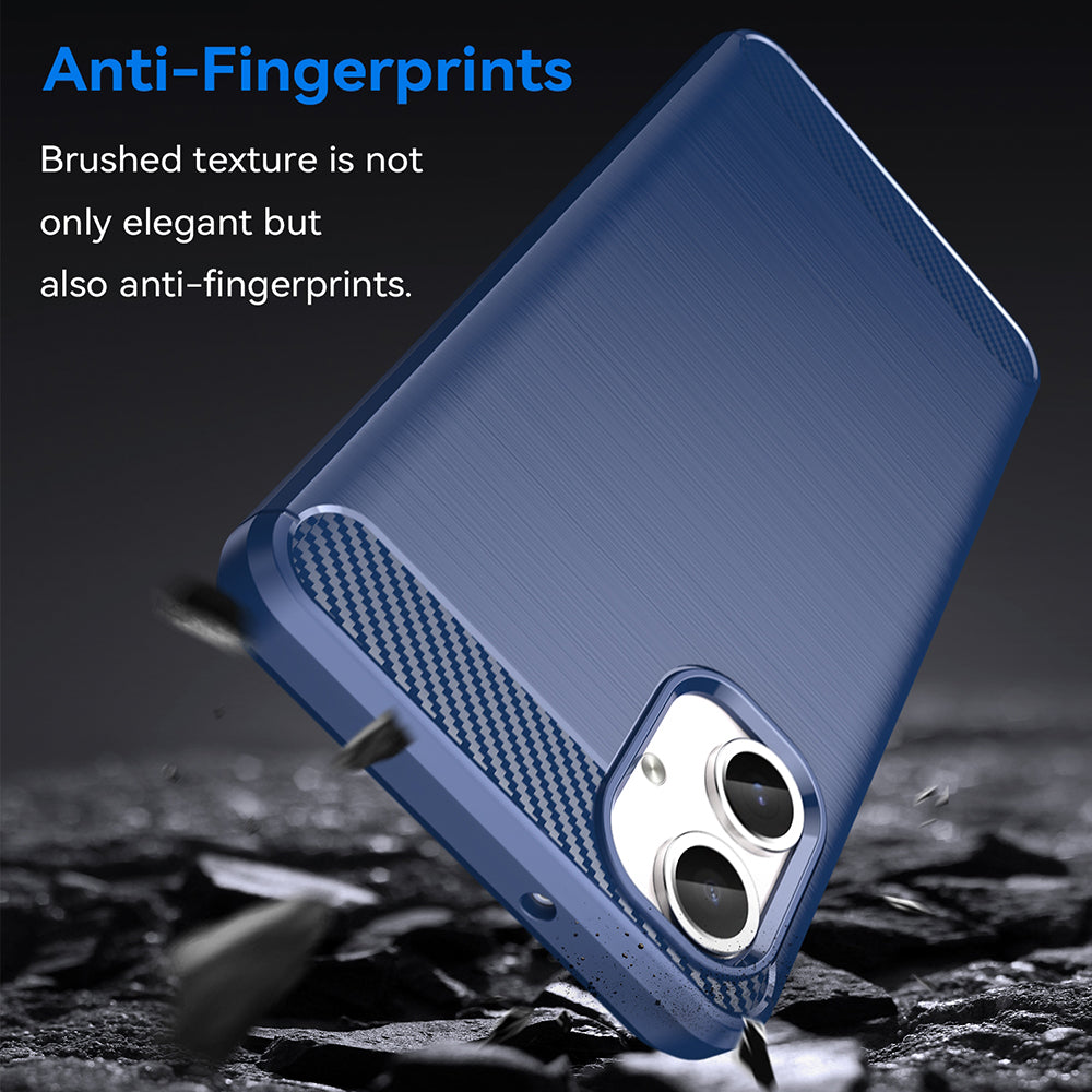 Fodral för Samsung Galaxy A06 A065, Techsuit, Kolfiber, Blå